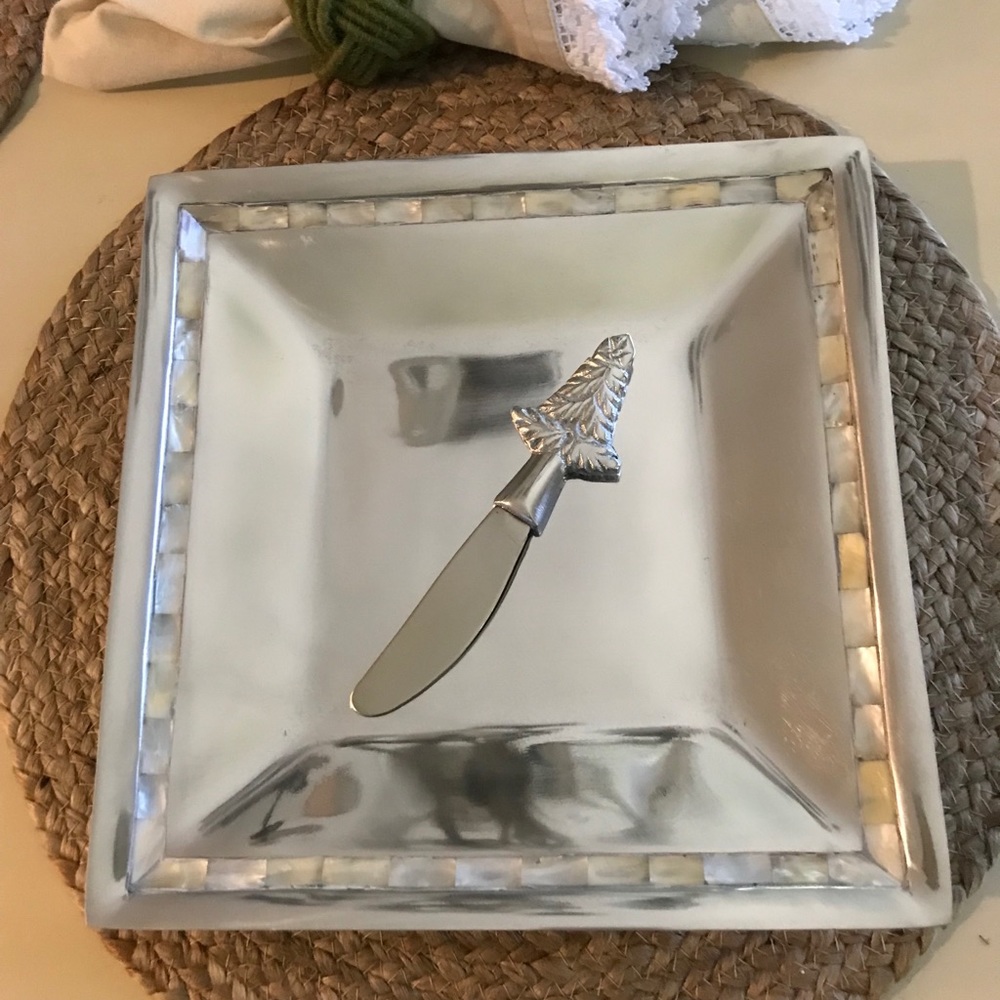 💕Pearl Inlayed Border Square Tray💕 - Picture 2 of 8
